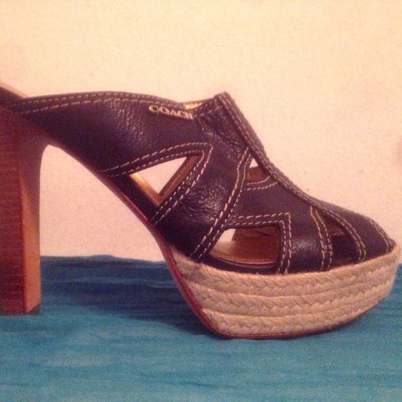 Coach Shoes - Black Coach Sandals with Heel